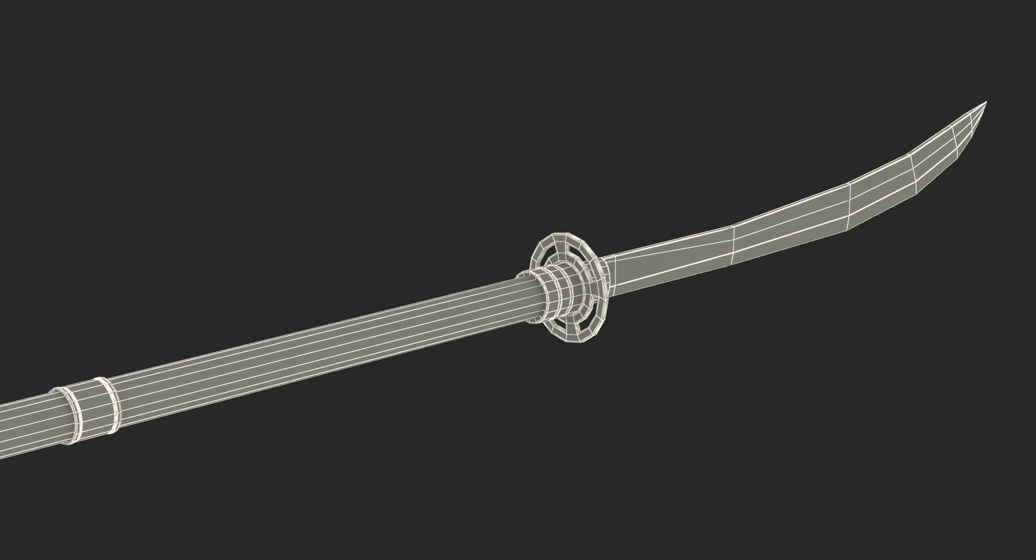 Naginata Japanese Pole Weapon 3D model