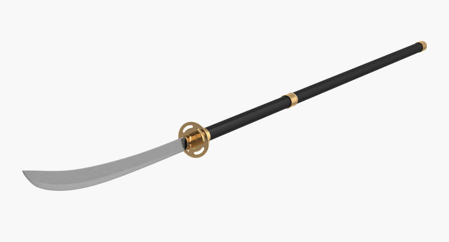 Naginata Japanese Pole Weapon 3D model