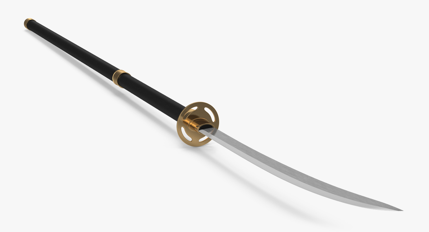 Naginata Japanese Pole Weapon 3D model