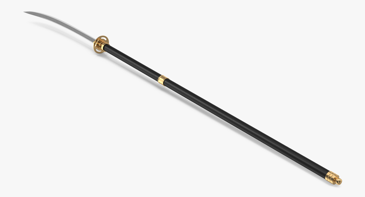 Naginata Japanese Pole Weapon 3D model