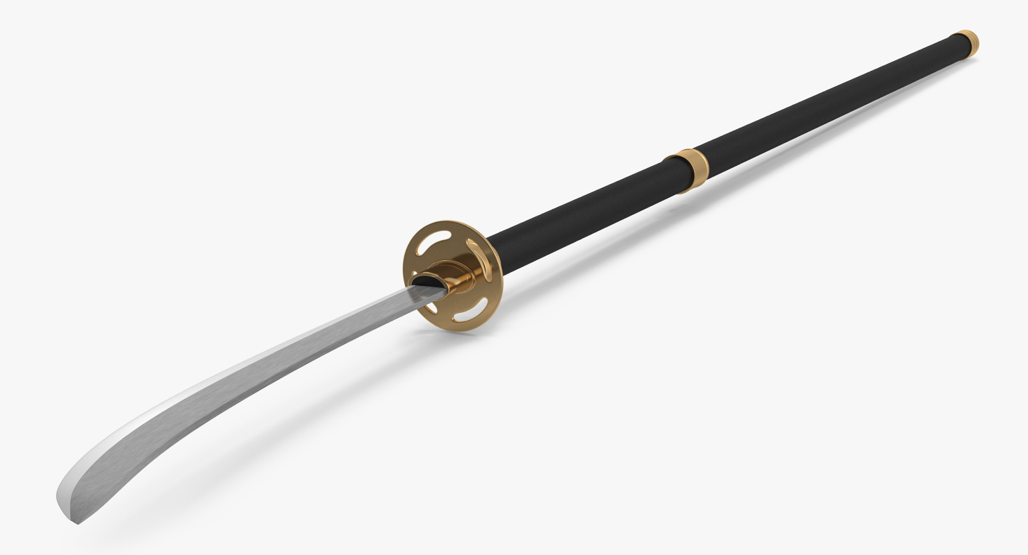 Naginata Japanese Pole Weapon 3D model