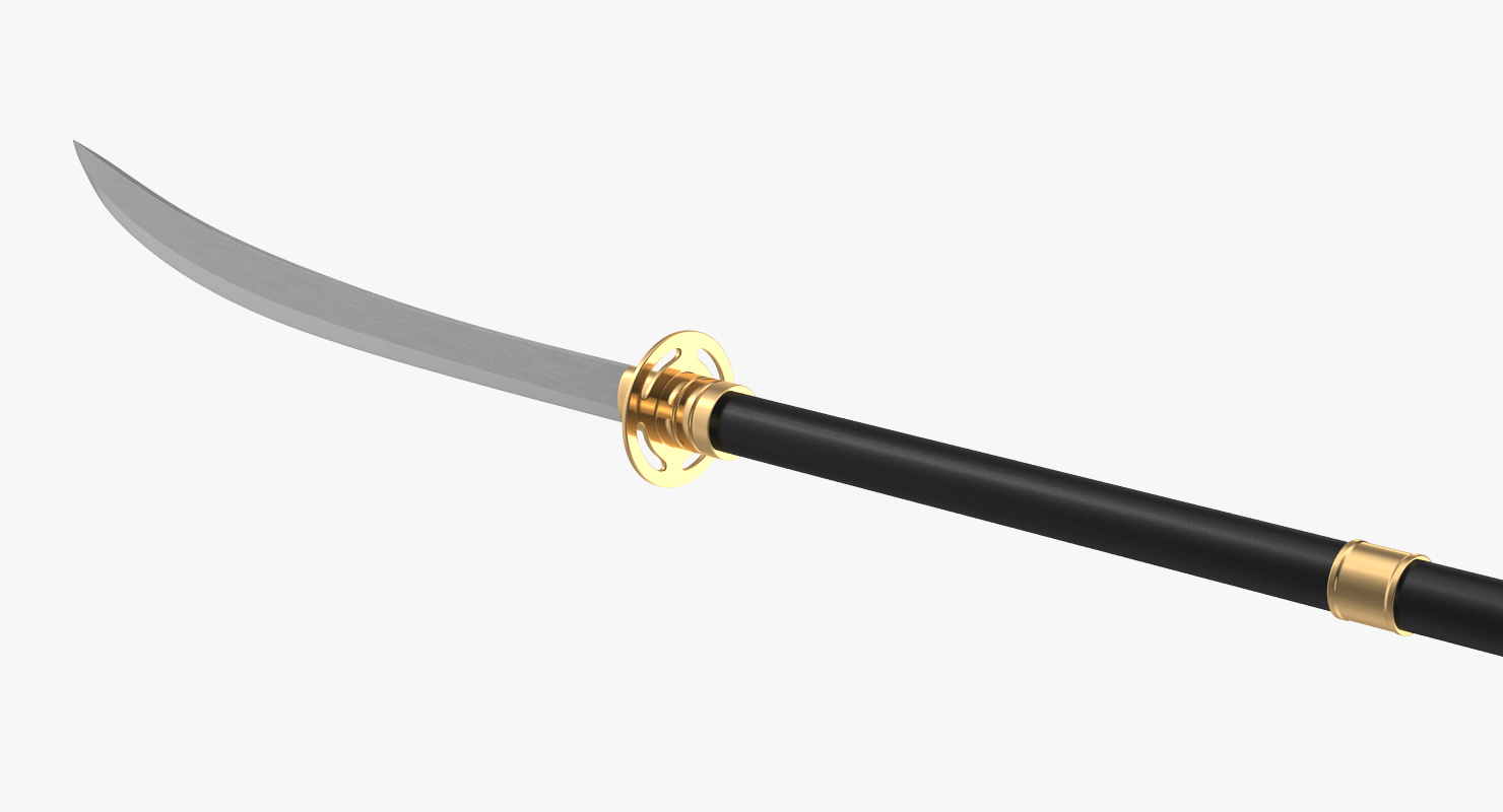 Naginata Japanese Pole Weapon 3D model