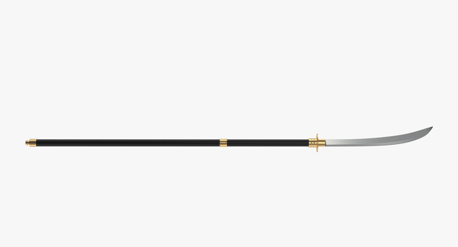 Naginata Japanese Pole Weapon 3D model