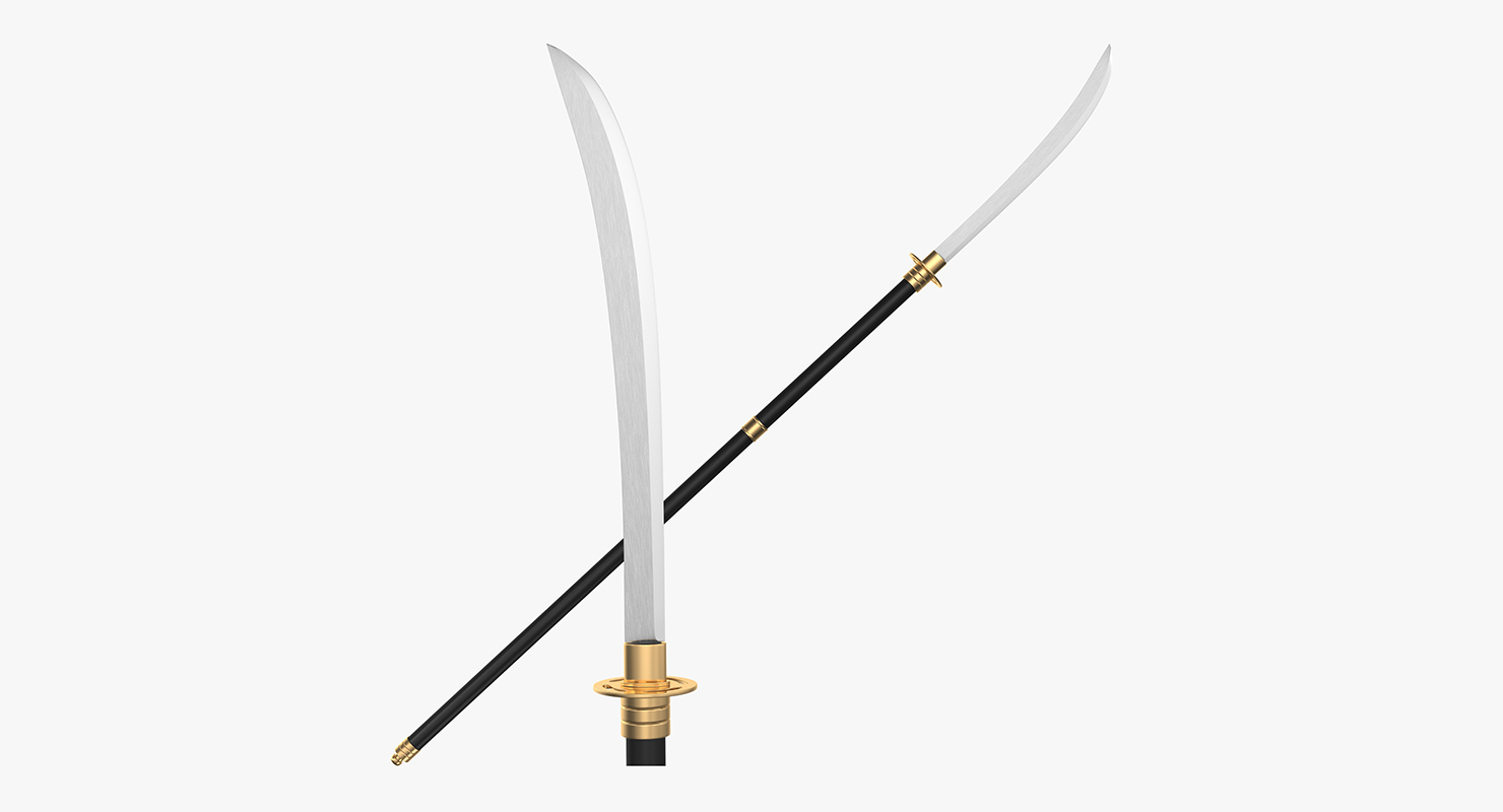 Naginata Japanese Pole Weapon 3D model