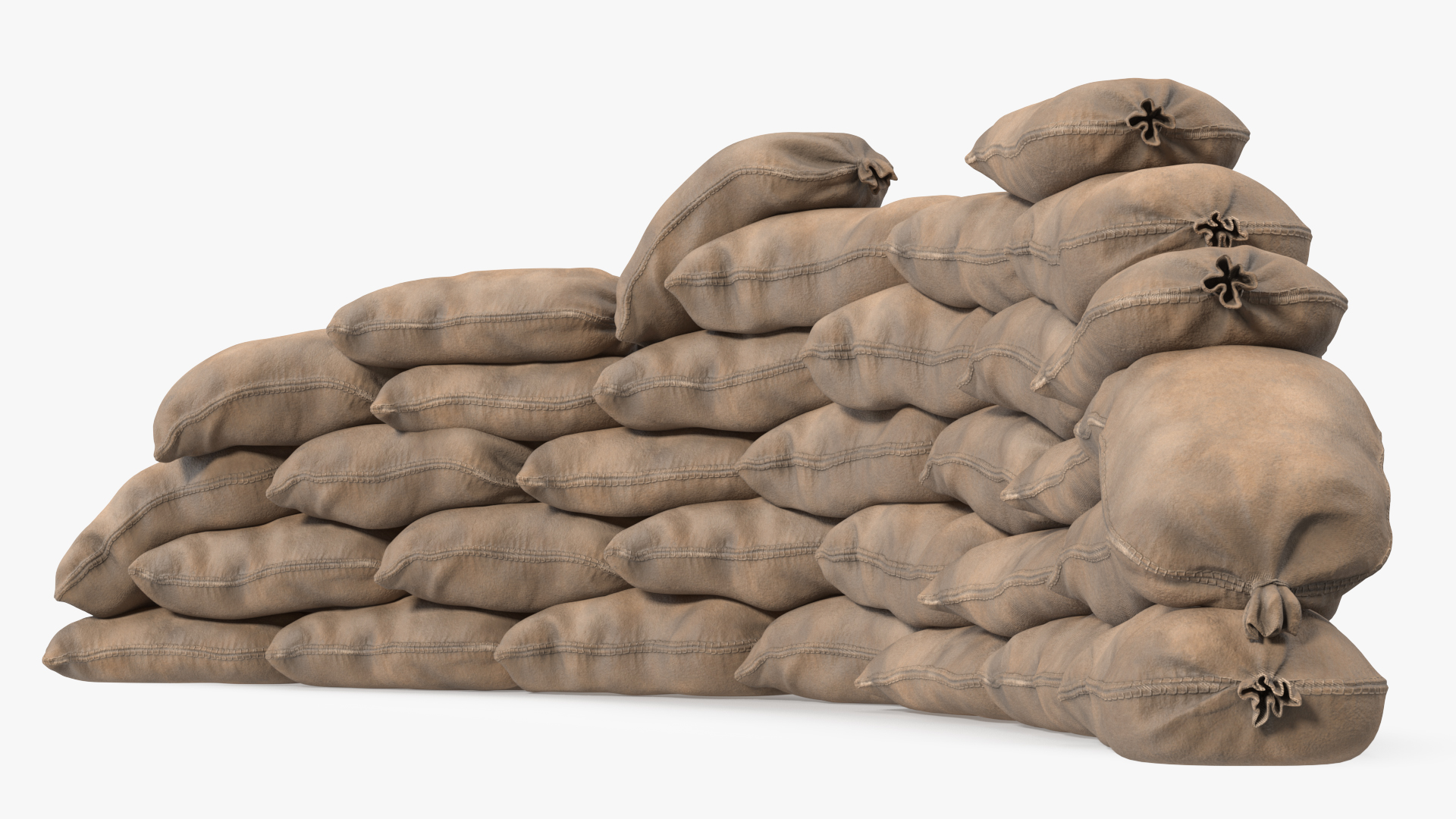 Semicircle Sandbag Wall Dusty 3D model