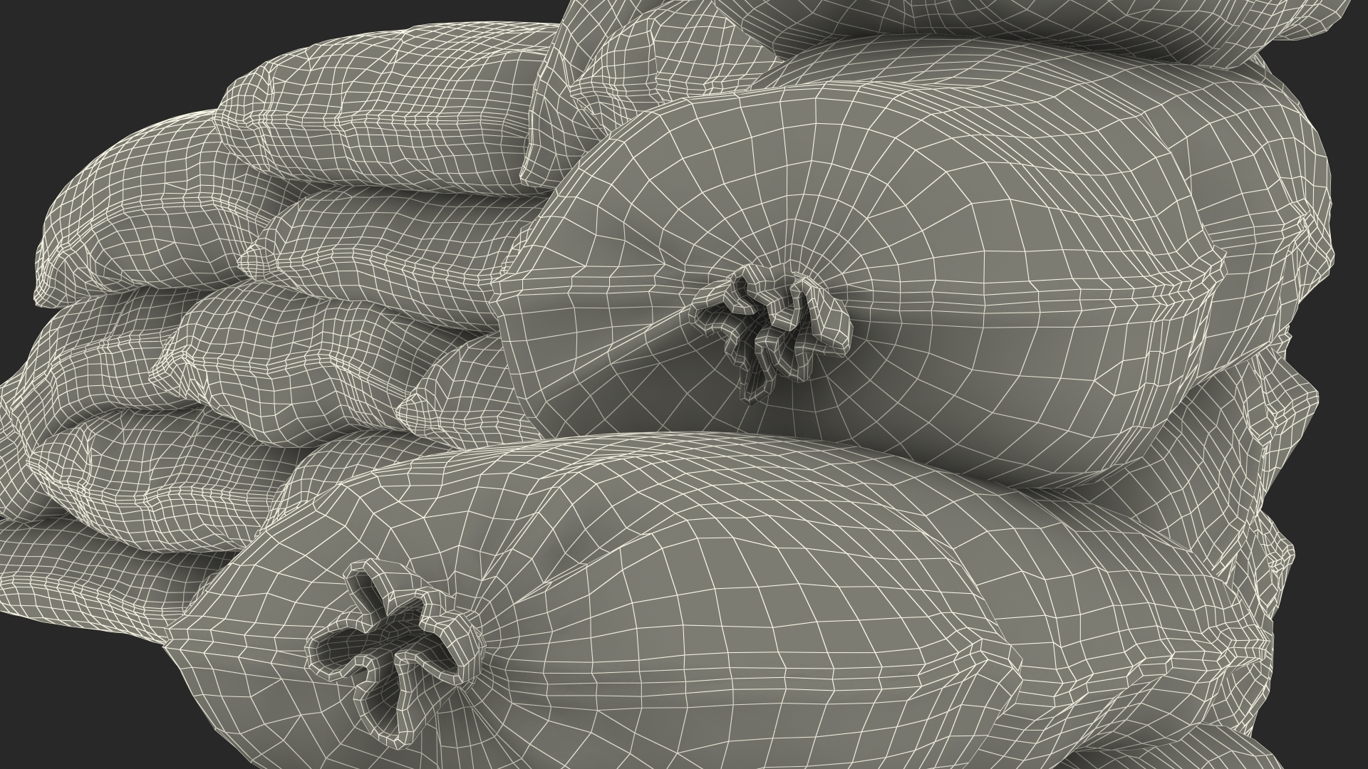 Semicircle Sandbag Wall Dusty 3D model