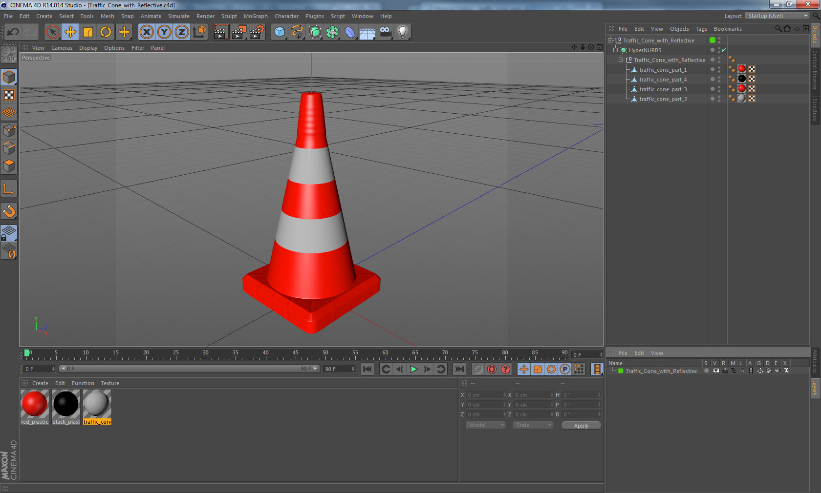 3D Traffic Cone Reflective model