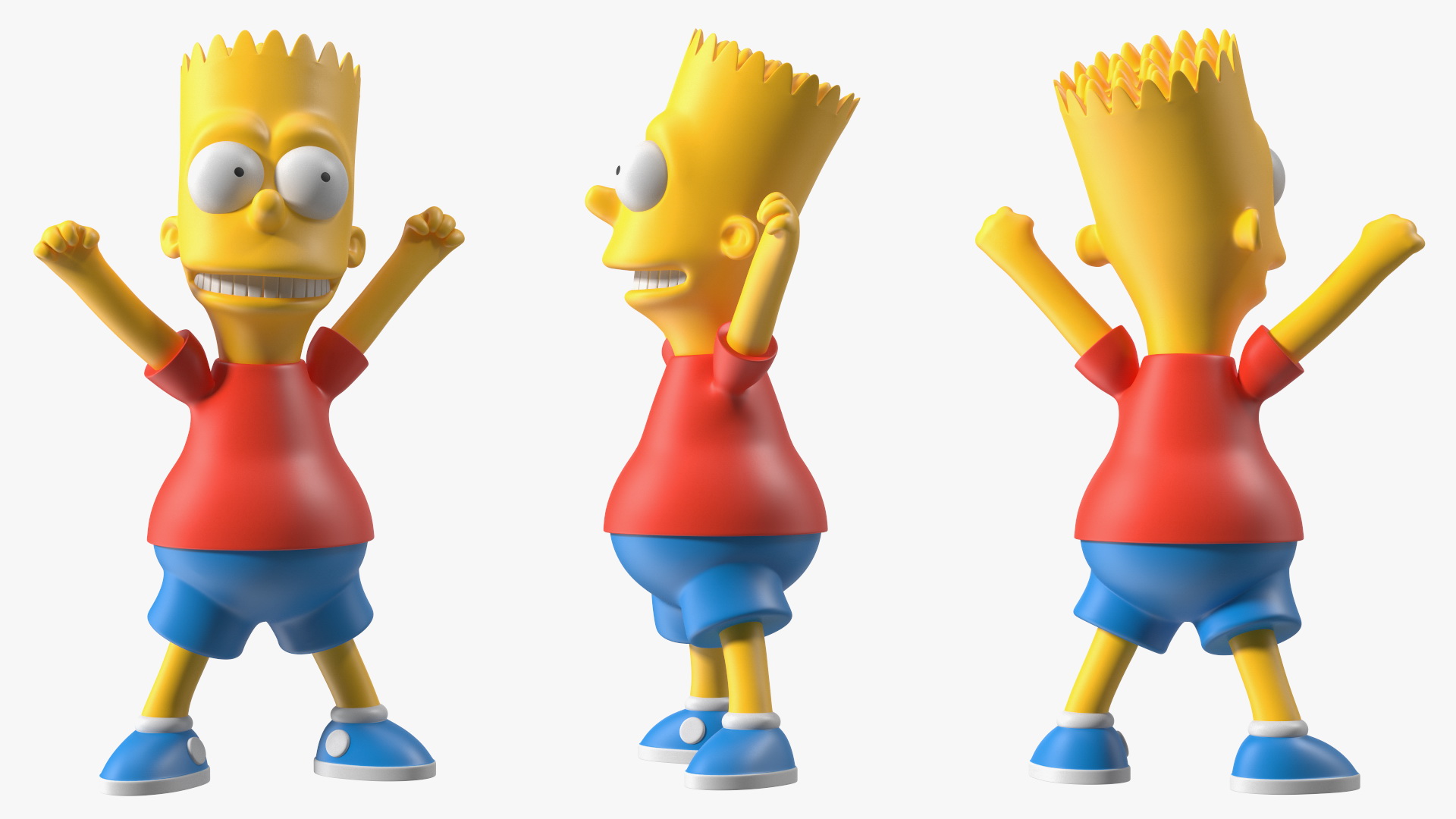 3D Bart Simpson Happy Pose model