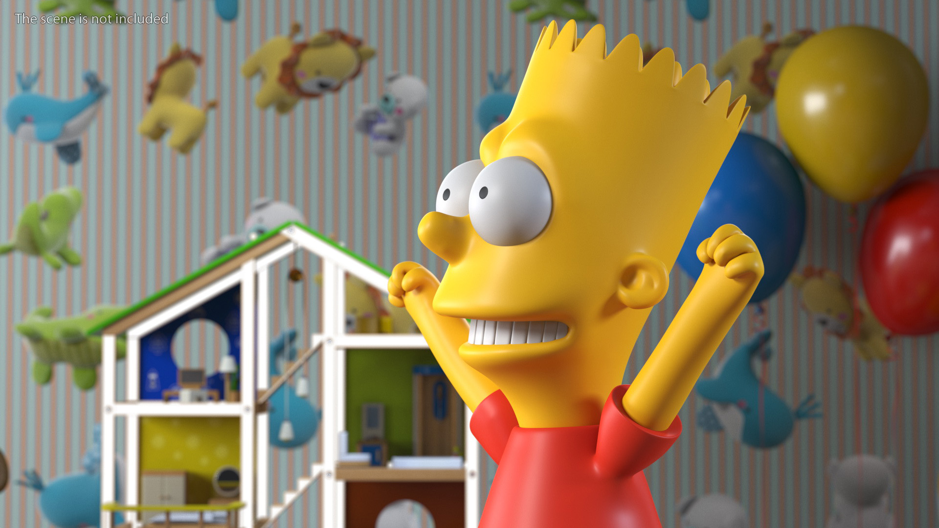 3D Bart Simpson Happy Pose model