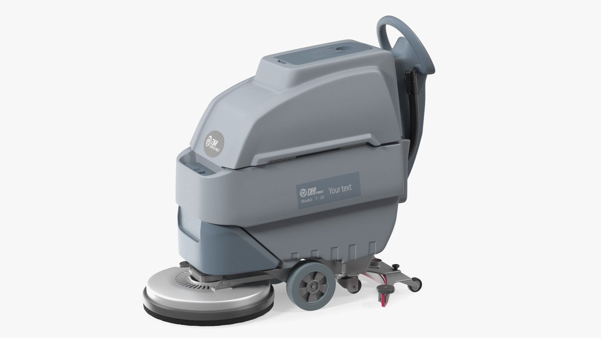 3D Industrial Floor Scrubber Machine Grey model