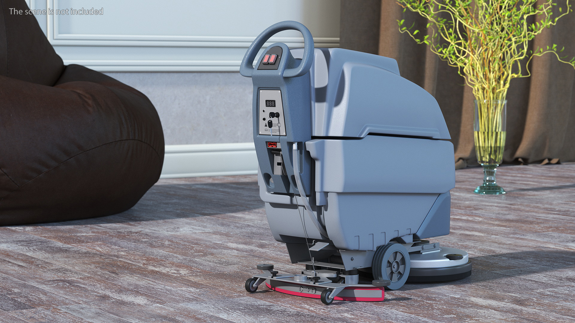 3D Industrial Floor Scrubber Machine Grey model