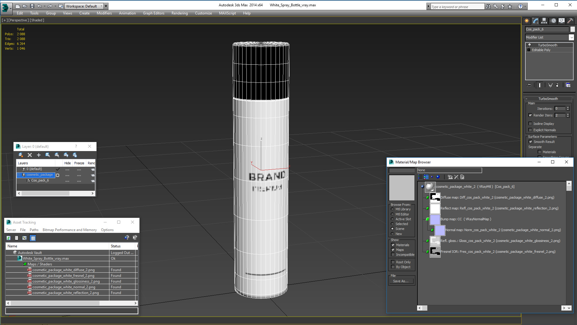 3D White Spray Bottle model