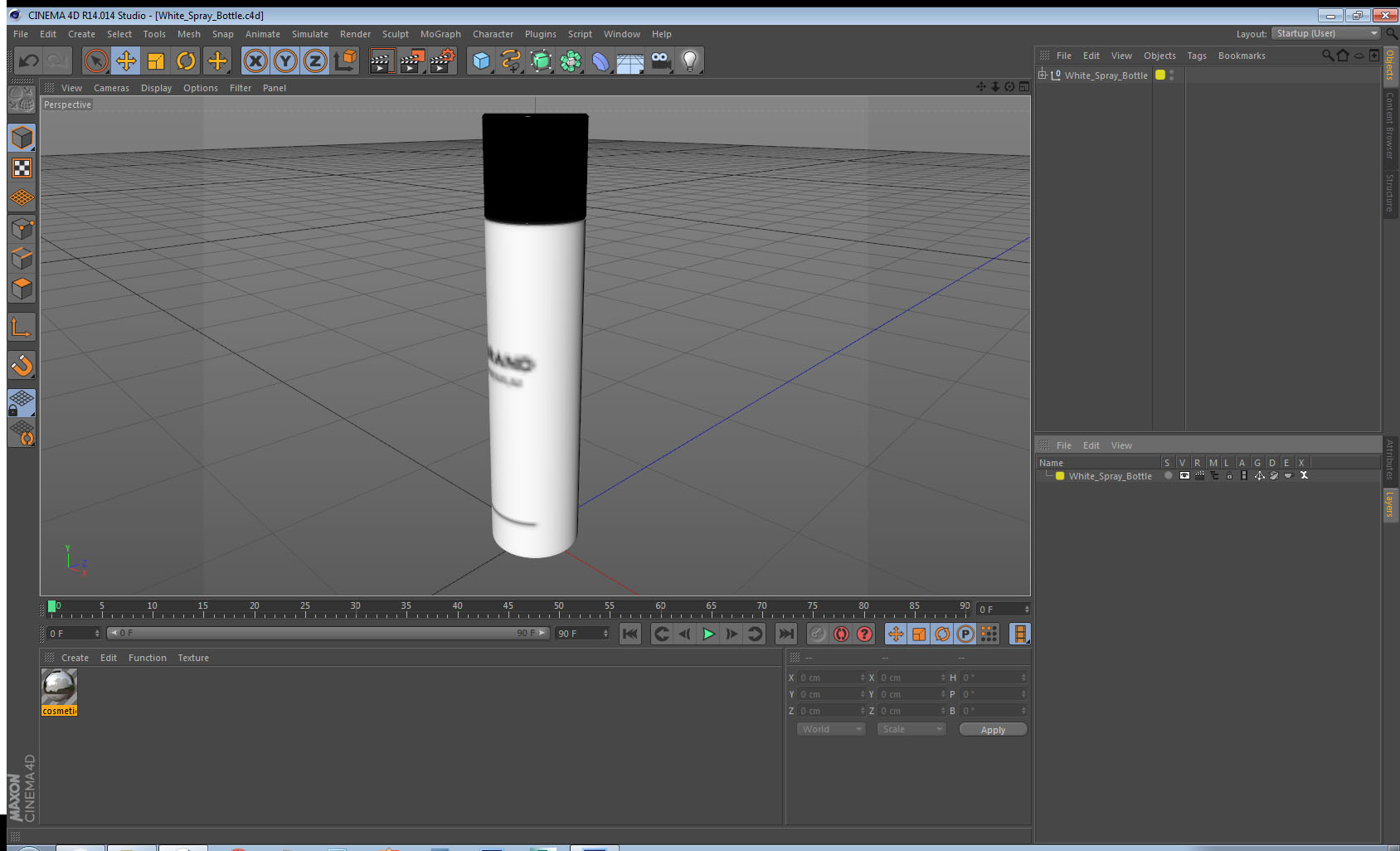 3D White Spray Bottle model