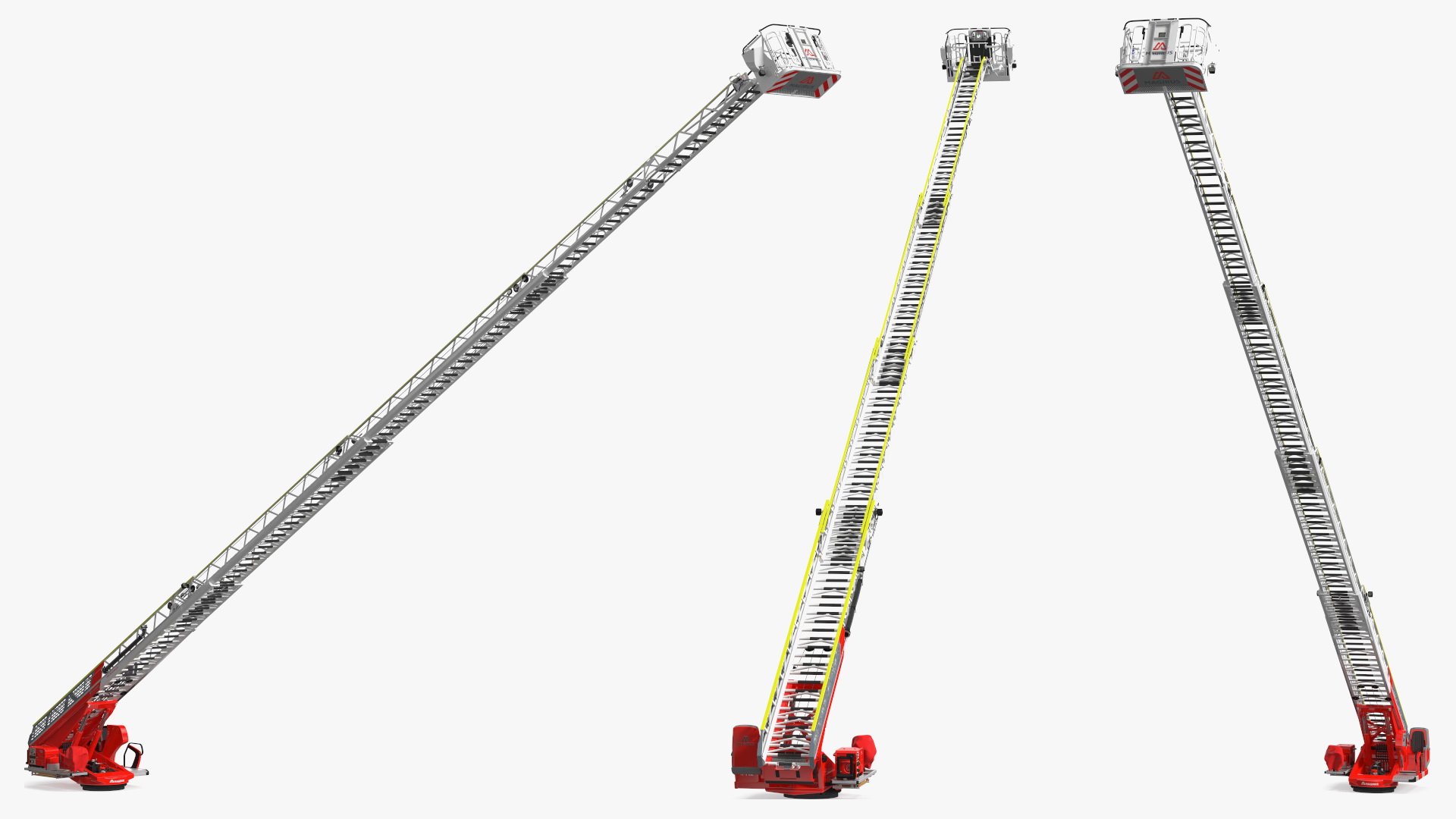 3D Magirus M32L AS Turntable Ladder Unfolded