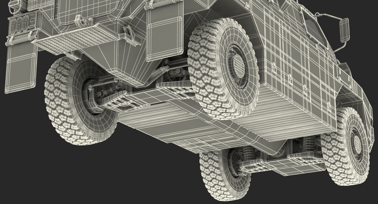 3D model 4x4 Bushmaster MR6 Camo Rigged