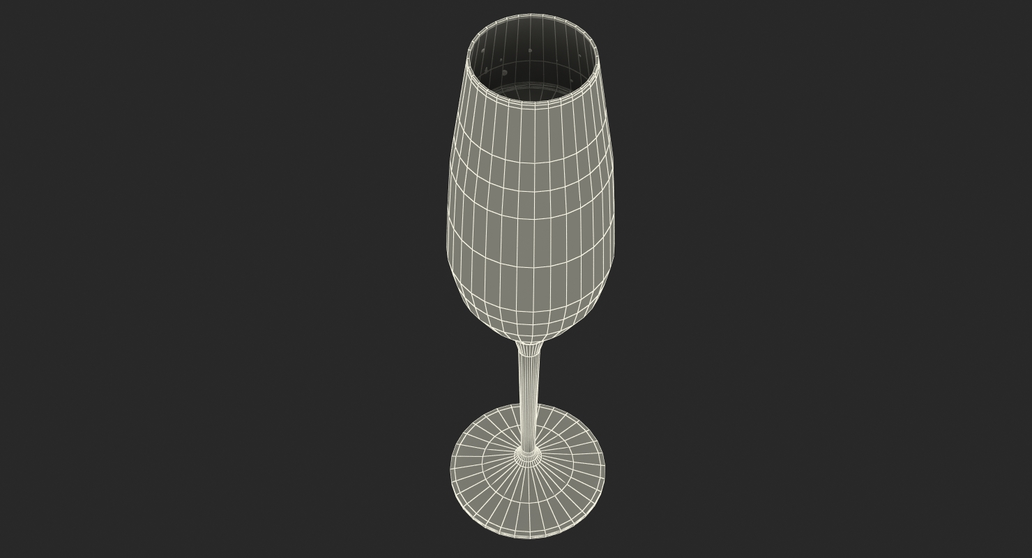 Champagne Bottle Krug Opened With Flute 3D model