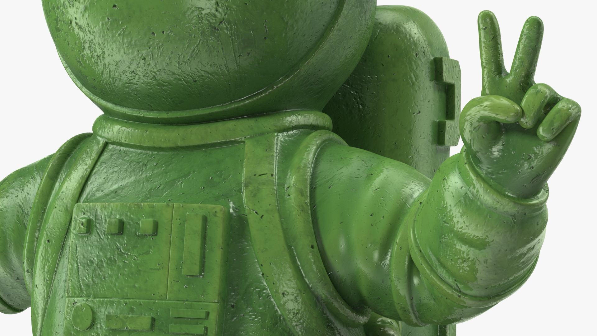 3D Astronaut Toy Character Green Rigged