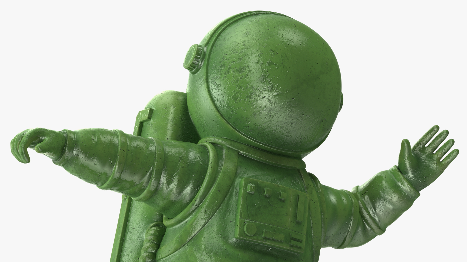 3D Astronaut Toy Character Green Rigged