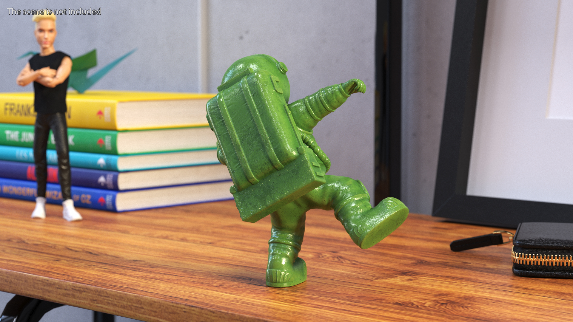 3D Astronaut Toy Character Green Rigged