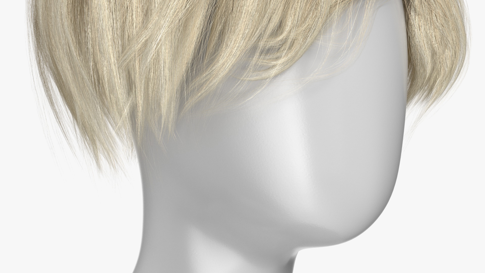 3D Wig Short Layered Hairstyle Blond model