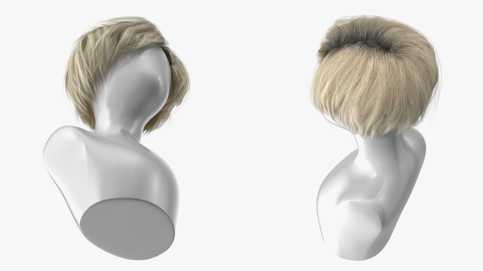 3D Wig Short Layered Hairstyle Blond model