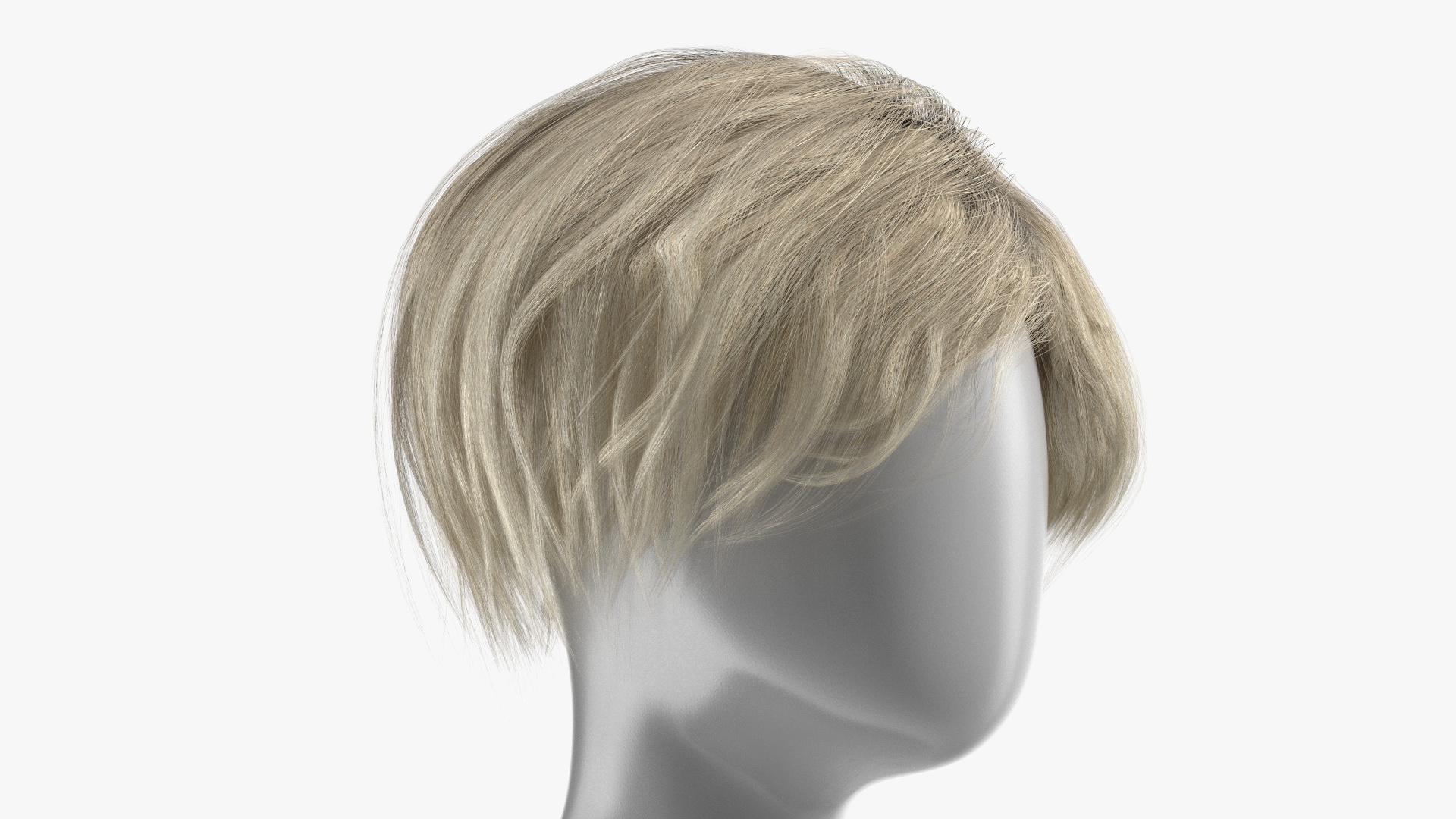 3D Wig Short Layered Hairstyle Blond model