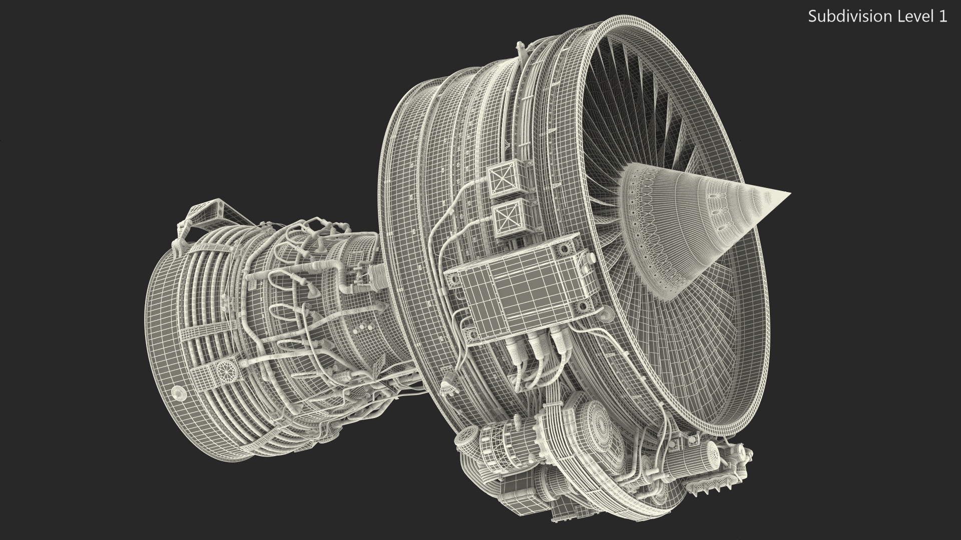 3D Aircraft Turbofan Engine CFM International CFM56 model