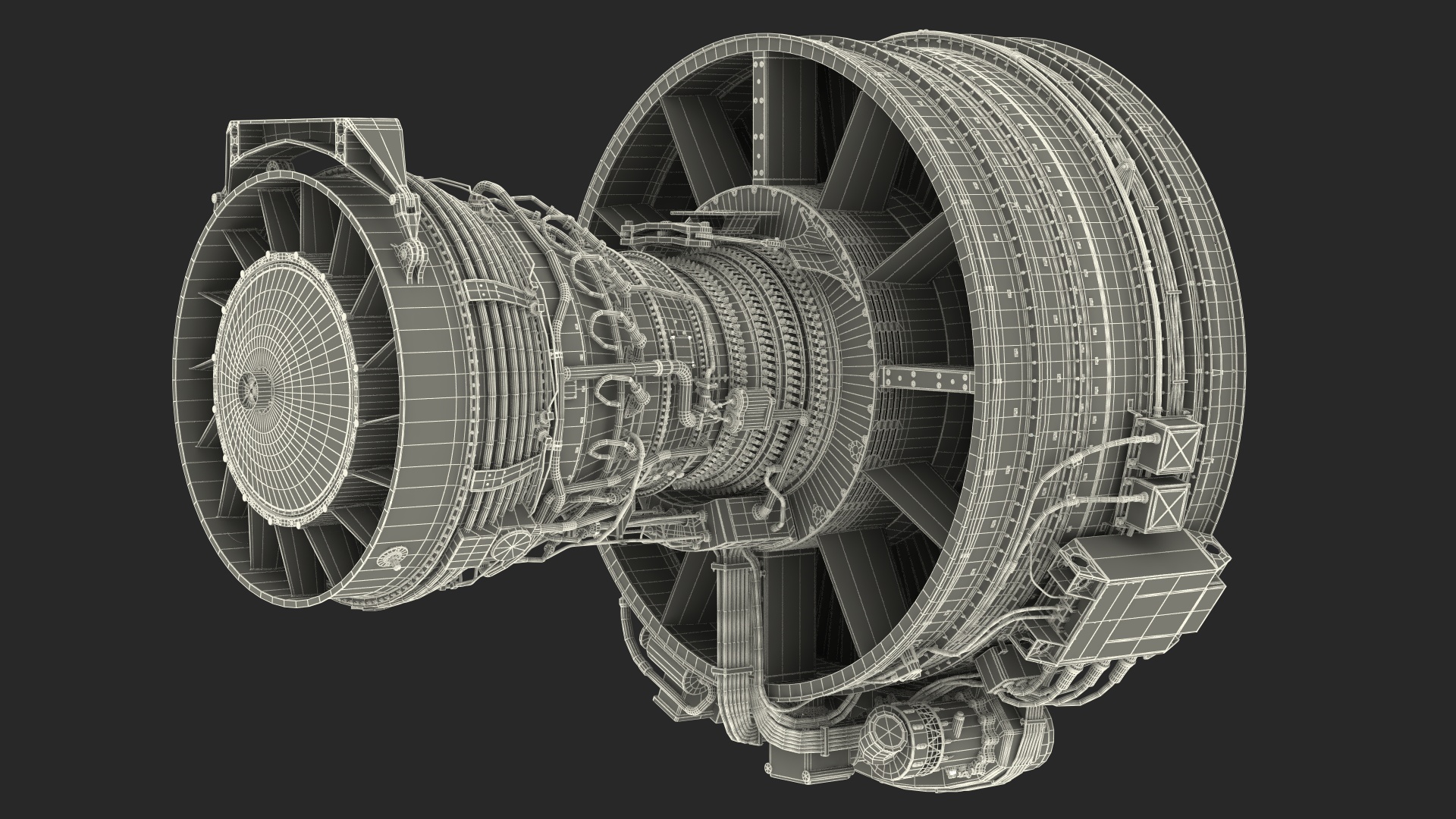 3D Aircraft Turbofan Engine CFM International CFM56 model