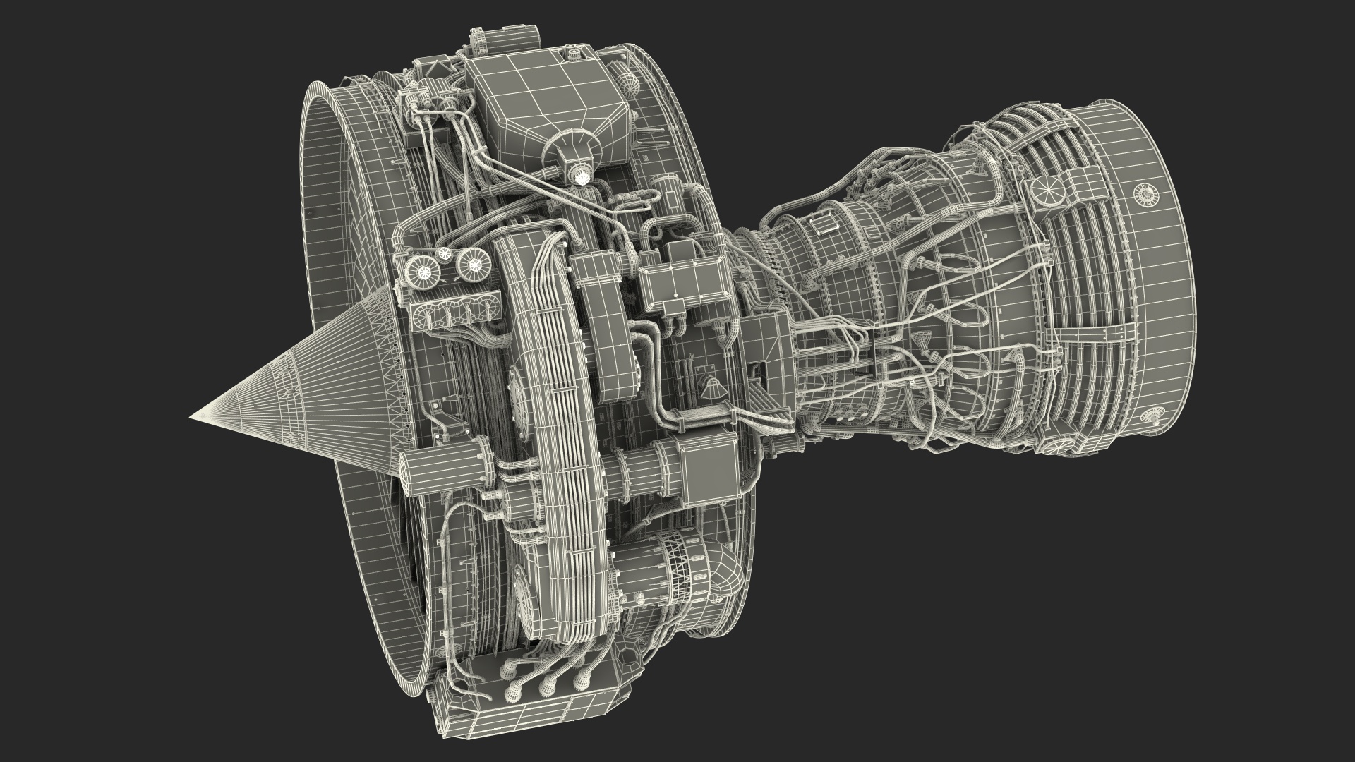 3D Aircraft Turbofan Engine CFM International CFM56 model