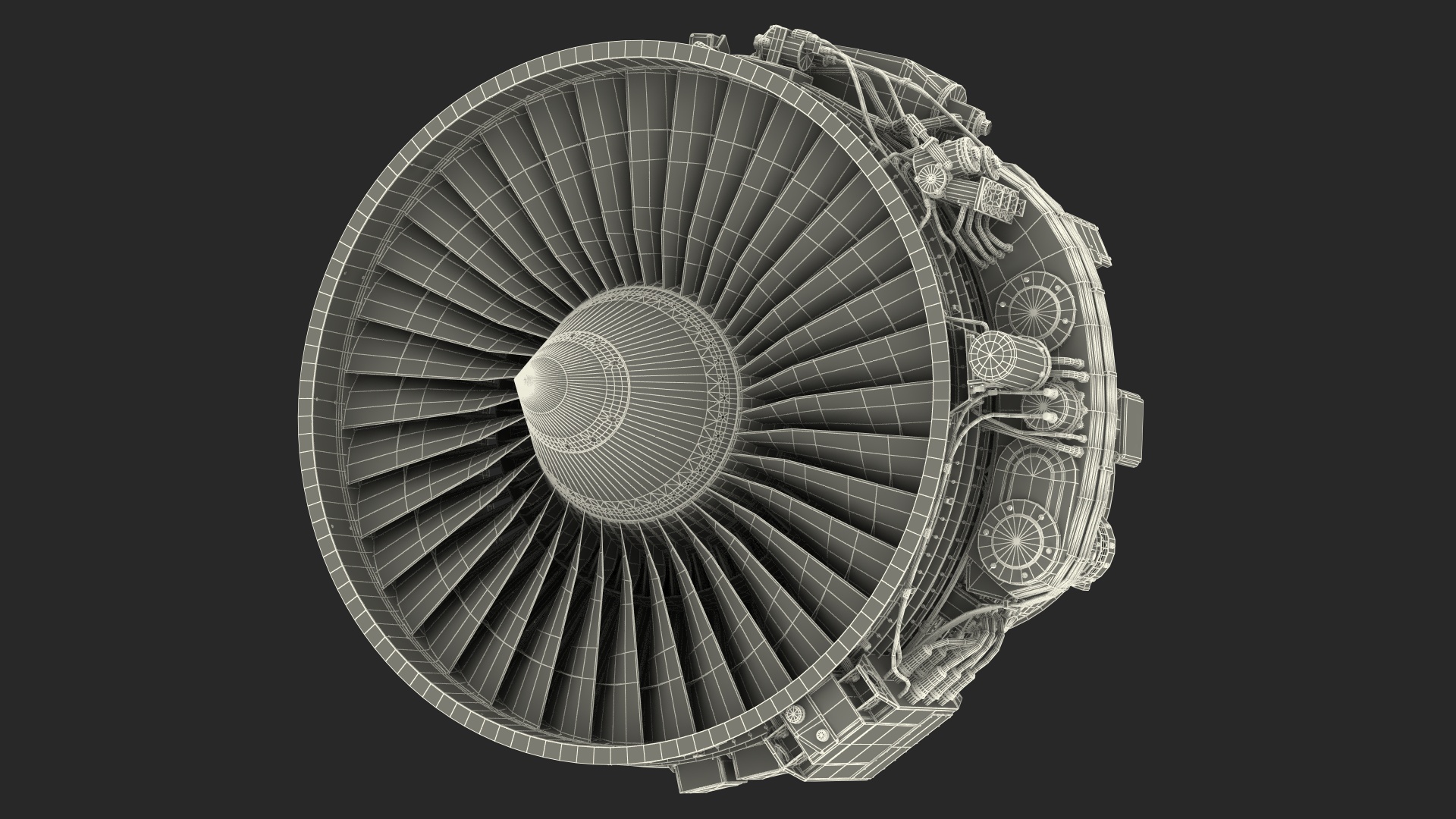 3D Aircraft Turbofan Engine CFM International CFM56 model