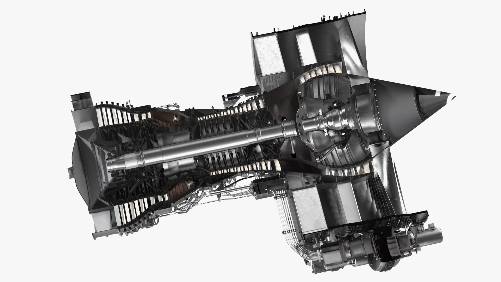 3D Aircraft Turbofan Engine CFM International CFM56 model