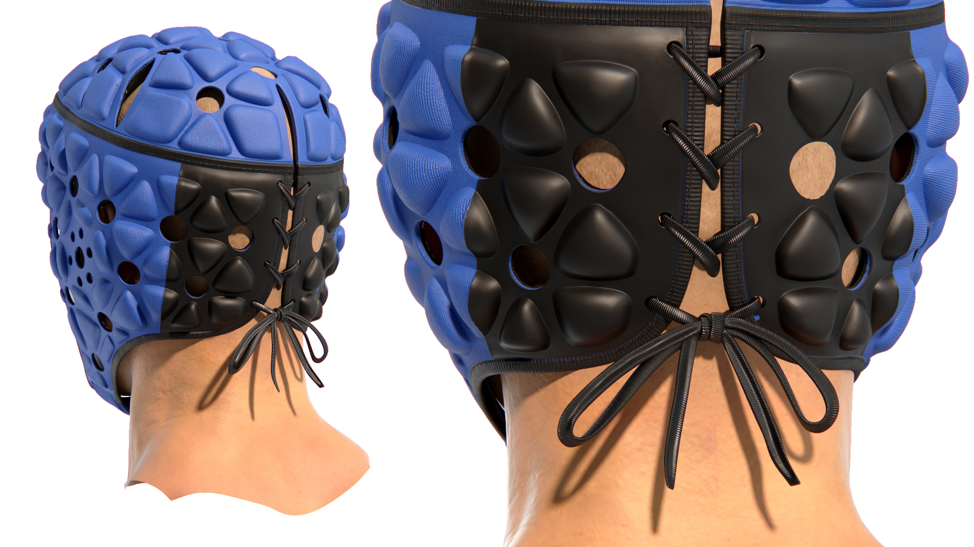 Male Head with Gilbert Rugby Headgear 3D