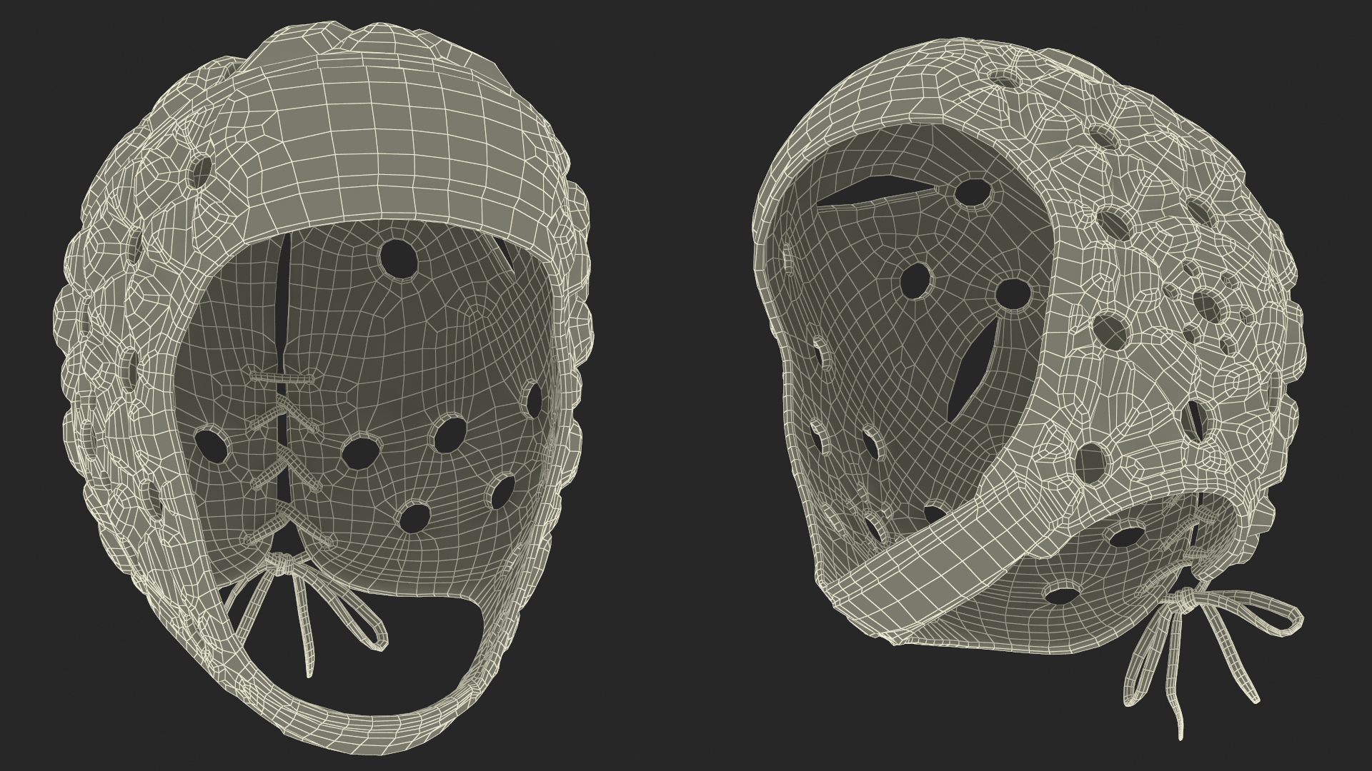 Male Head with Gilbert Rugby Headgear 3D