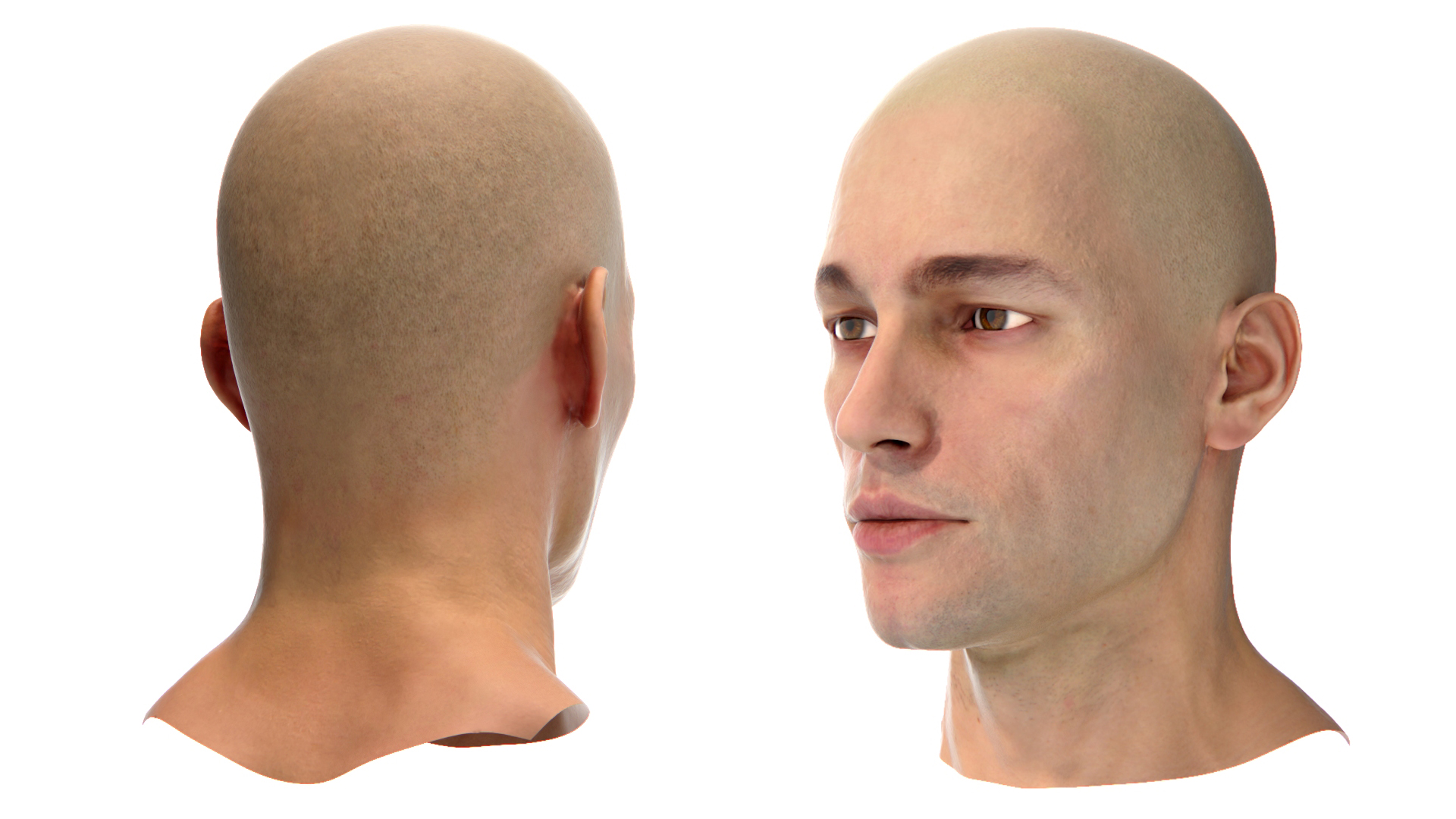 Male Head with Gilbert Rugby Headgear 3D