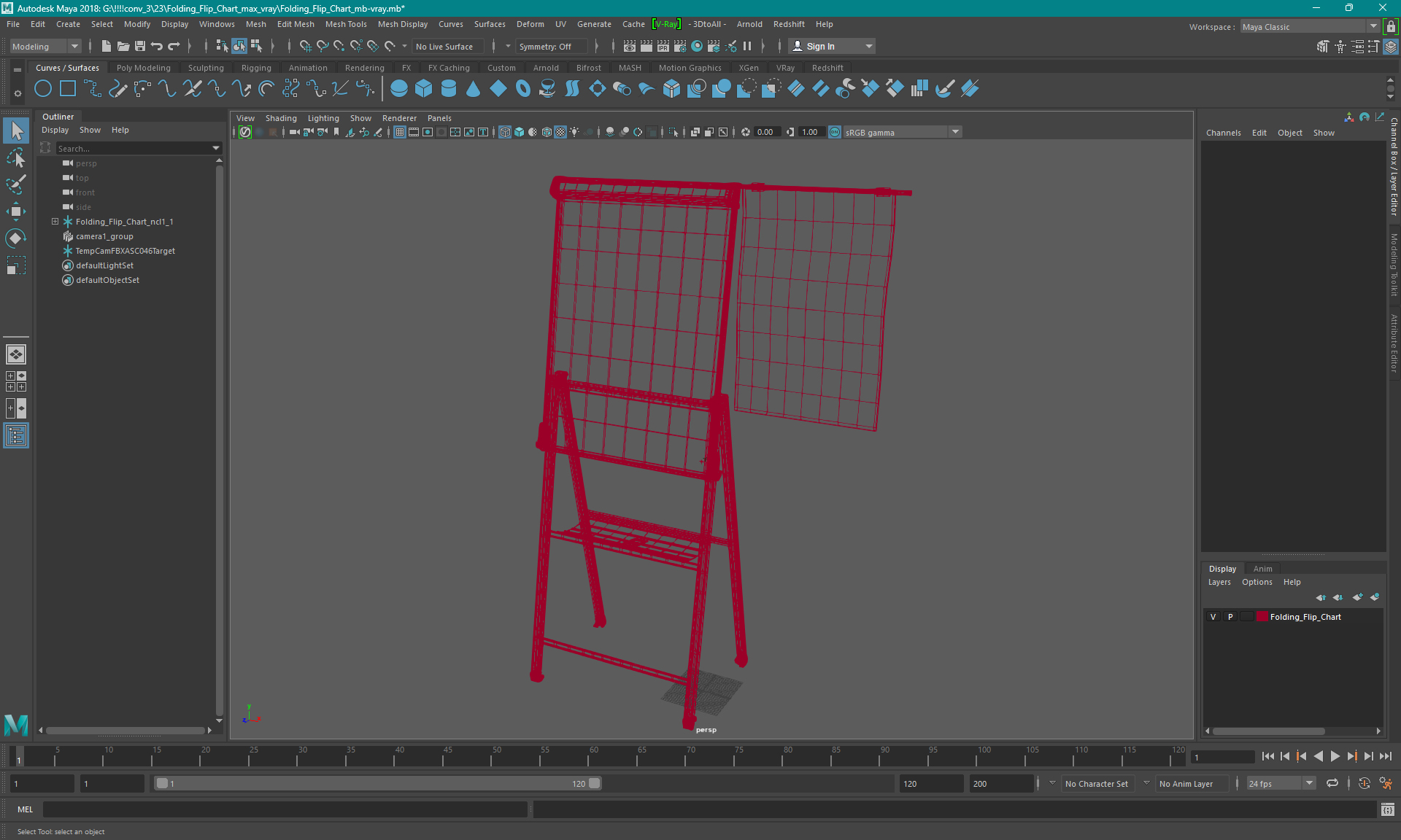 3D Folding Flip Chart model