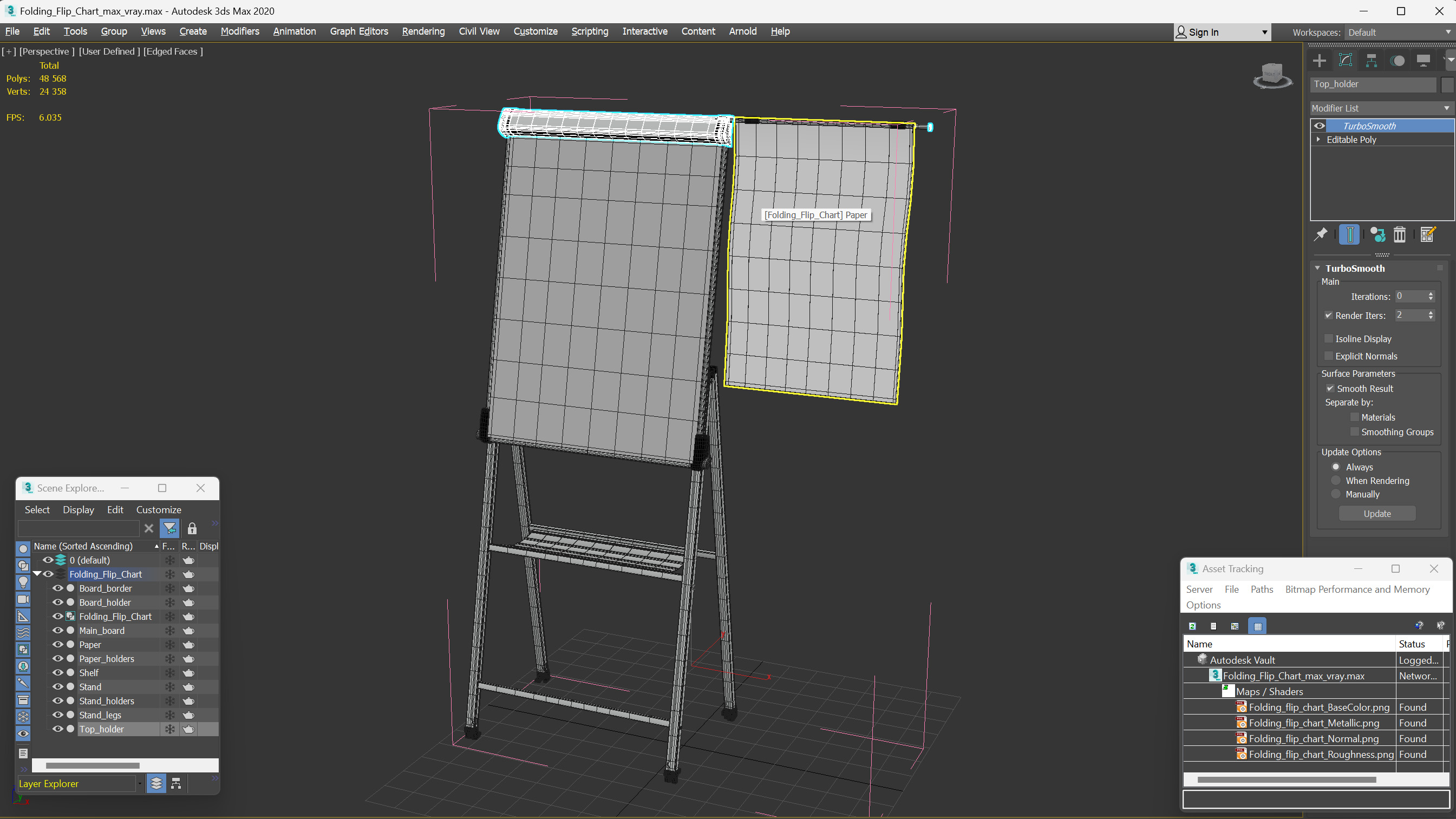 3D Folding Flip Chart model