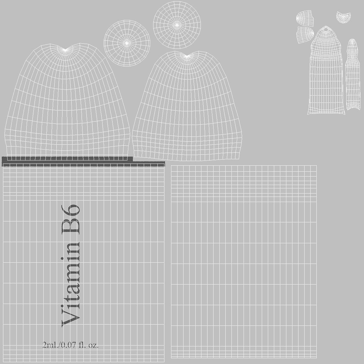 3D Vitamin B6 Pyridoxine 2ml Ampoule model