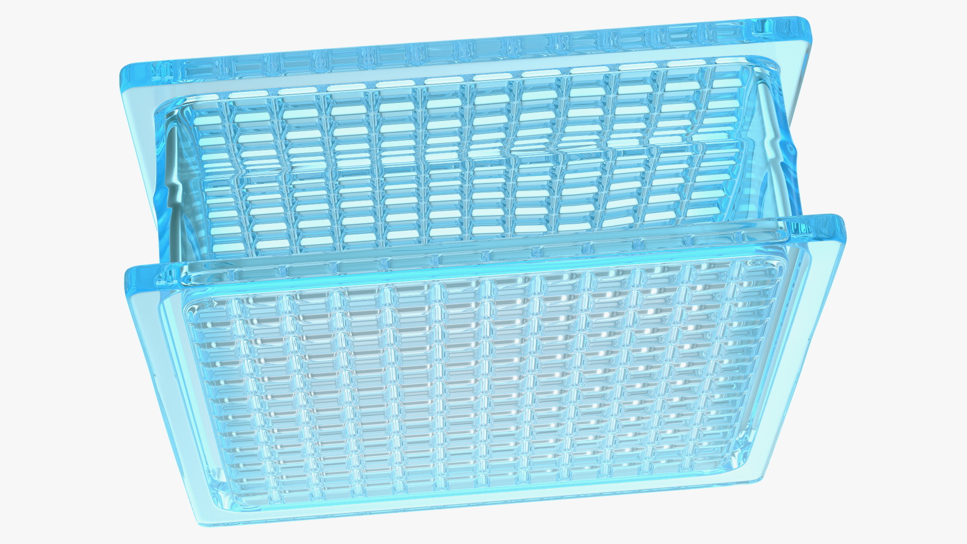 3D Quadra Glass Block Blue model