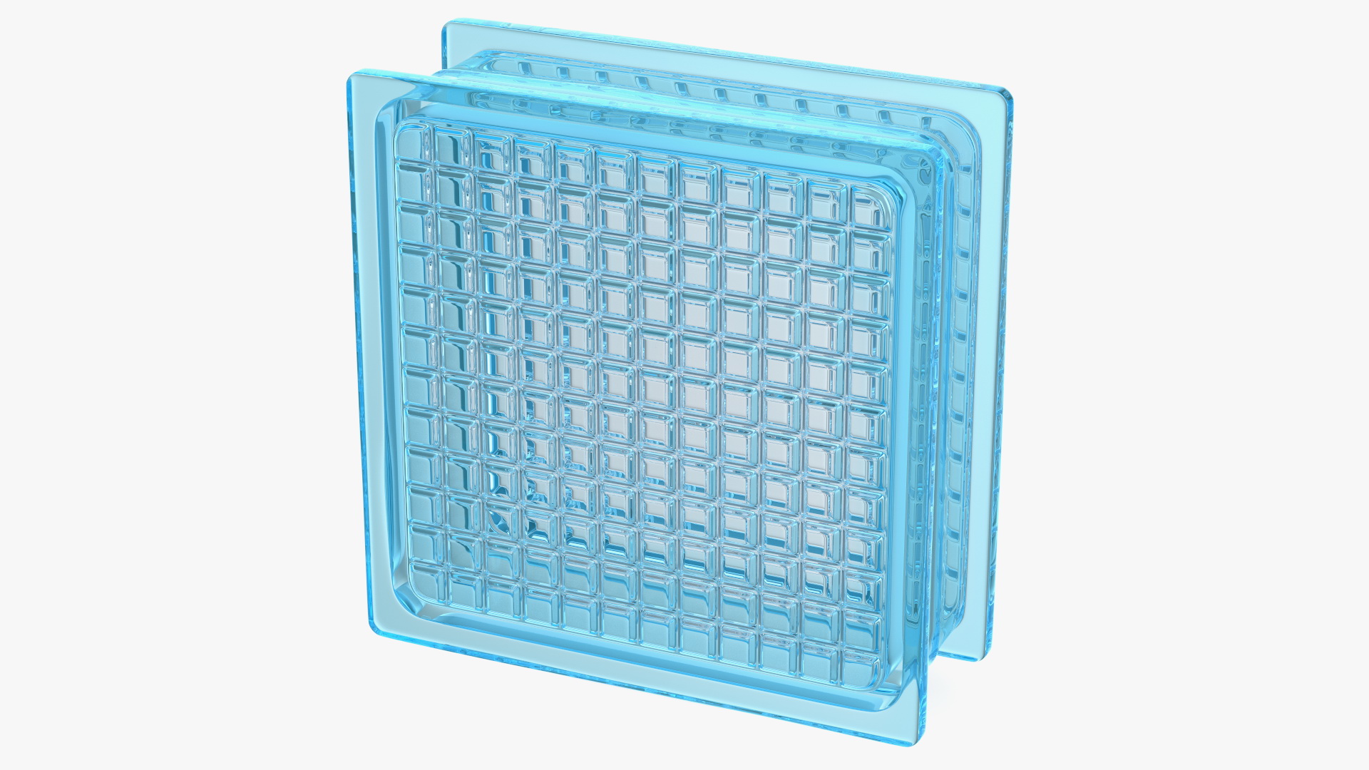 3D Quadra Glass Block Blue model