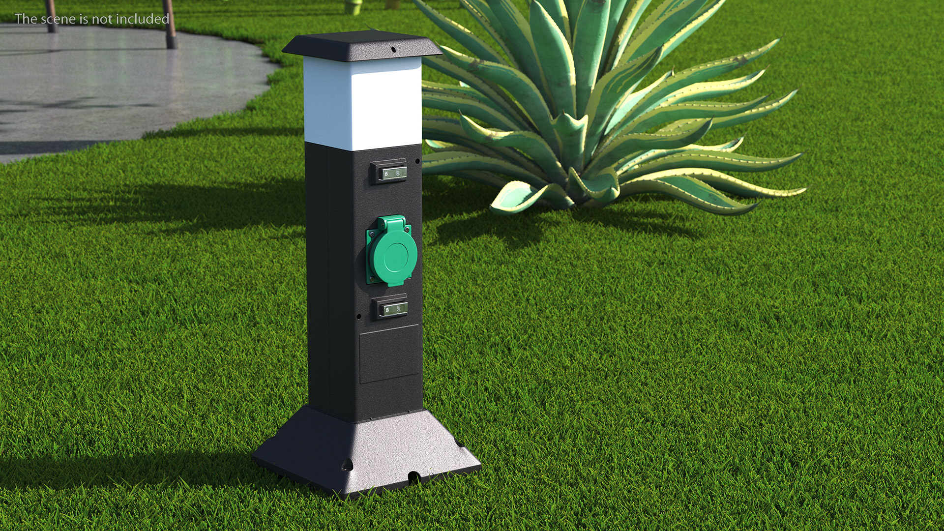 Garden Energy Column with 2 Socket and 4 Switches 3D model