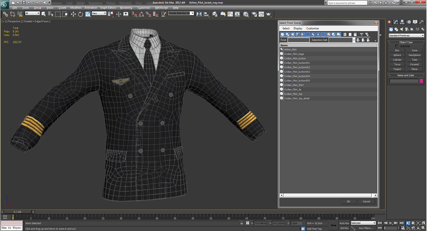 3D model Airline Pilot Jacket