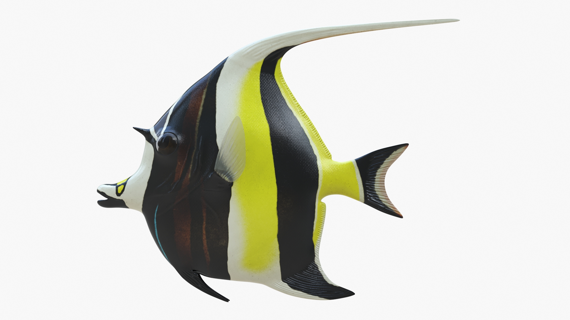 3D Moorish Idol Tropical Fish Rigged model