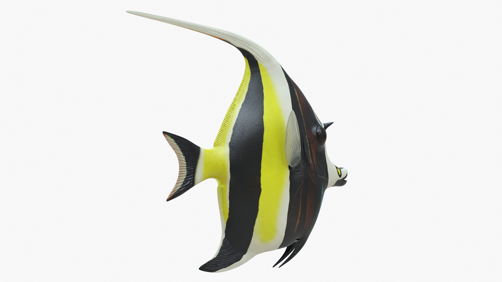 3D Moorish Idol Tropical Fish Rigged model