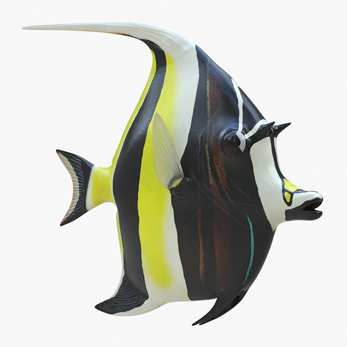 3D Moorish Idol Tropical Fish Rigged model