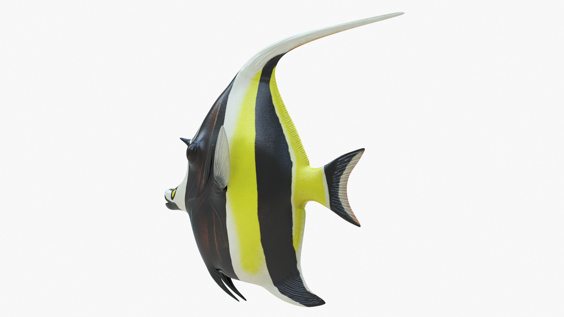 3D Moorish Idol Tropical Fish Rigged model