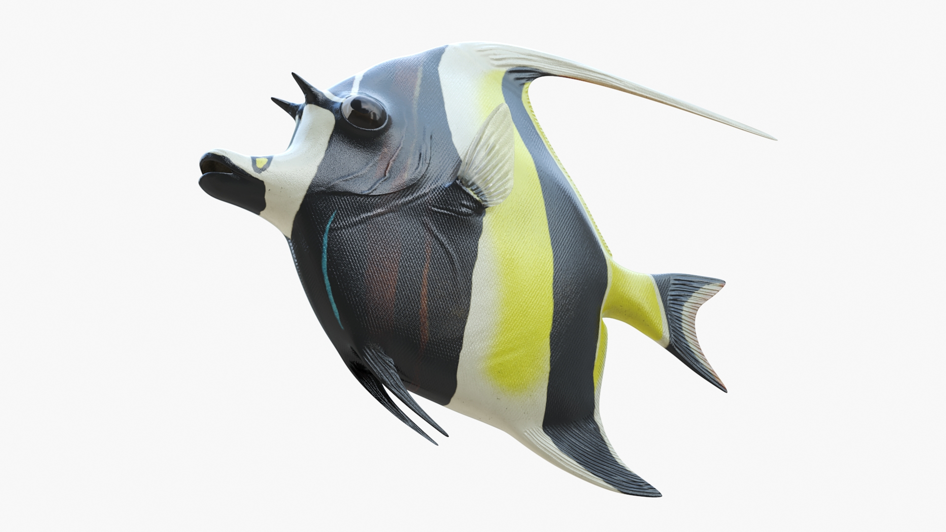 3D Moorish Idol Tropical Fish Rigged model