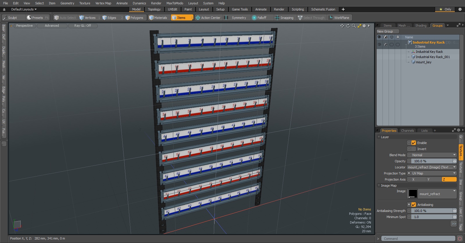 Industrial Key Rack 3D model