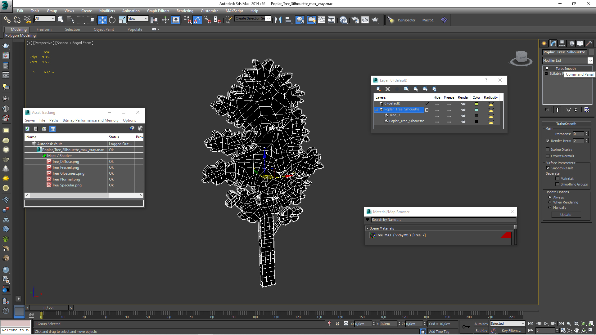 Bonsai Silhouette 3D