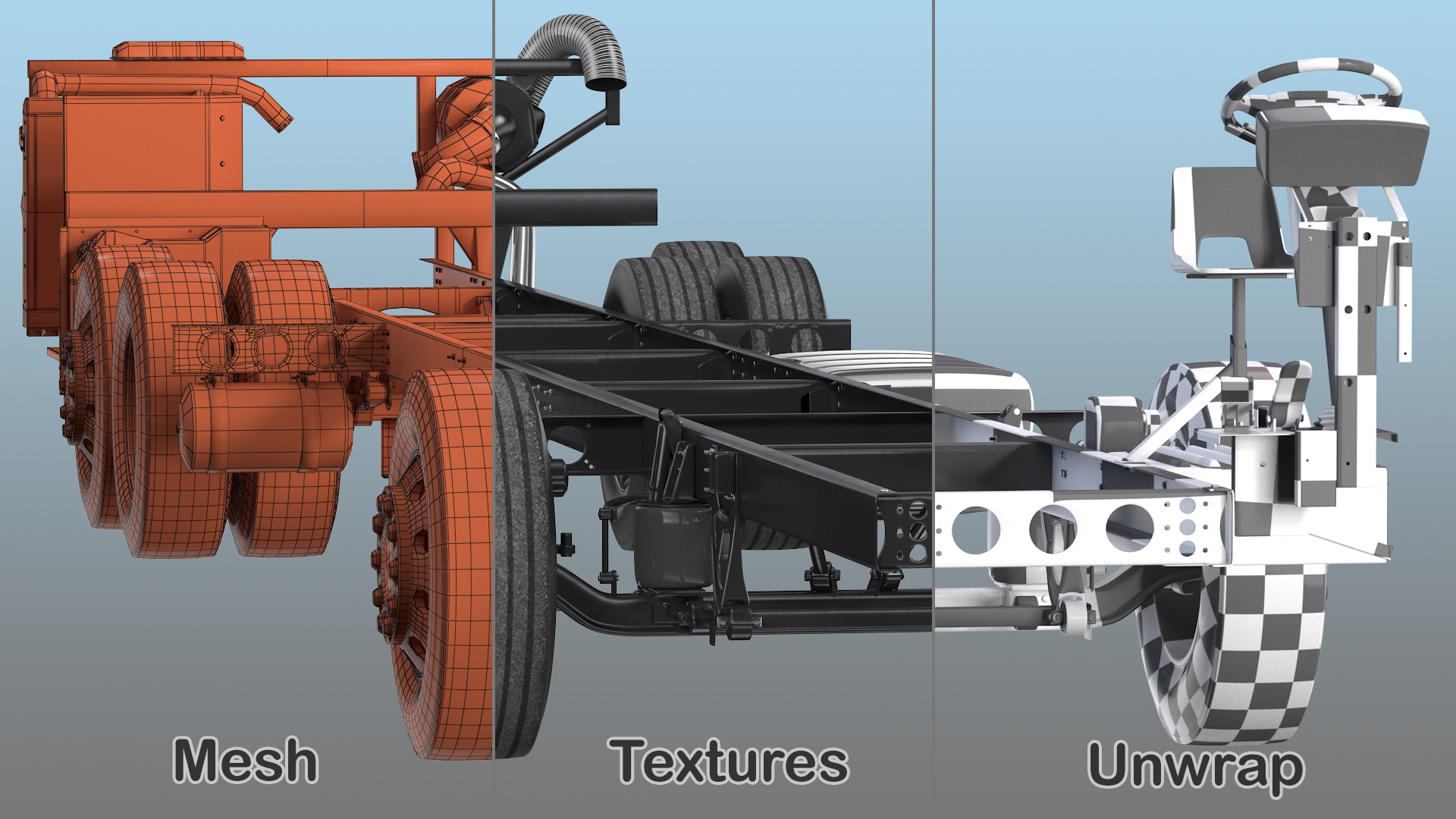 3D Bus Chassis Generic Rigged