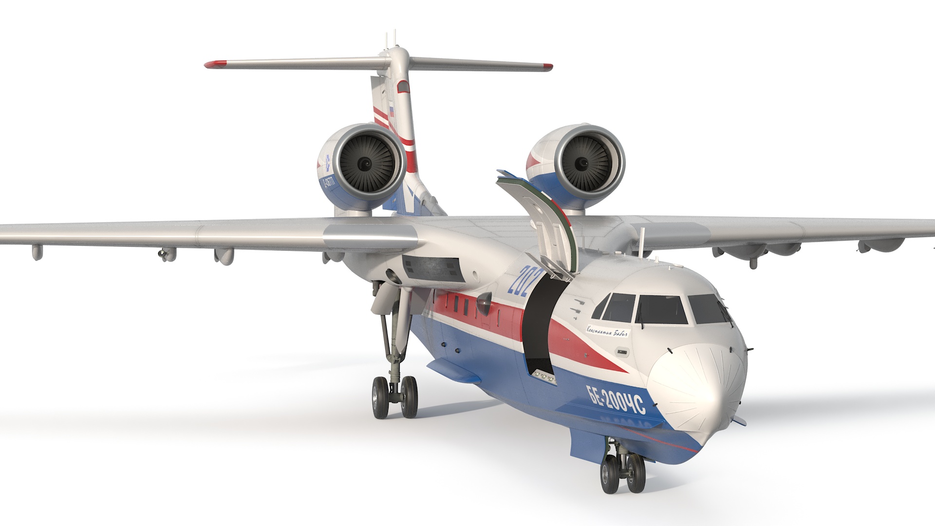 3D model Beriev Be 200 Altair Aircraft Rigged for Maya